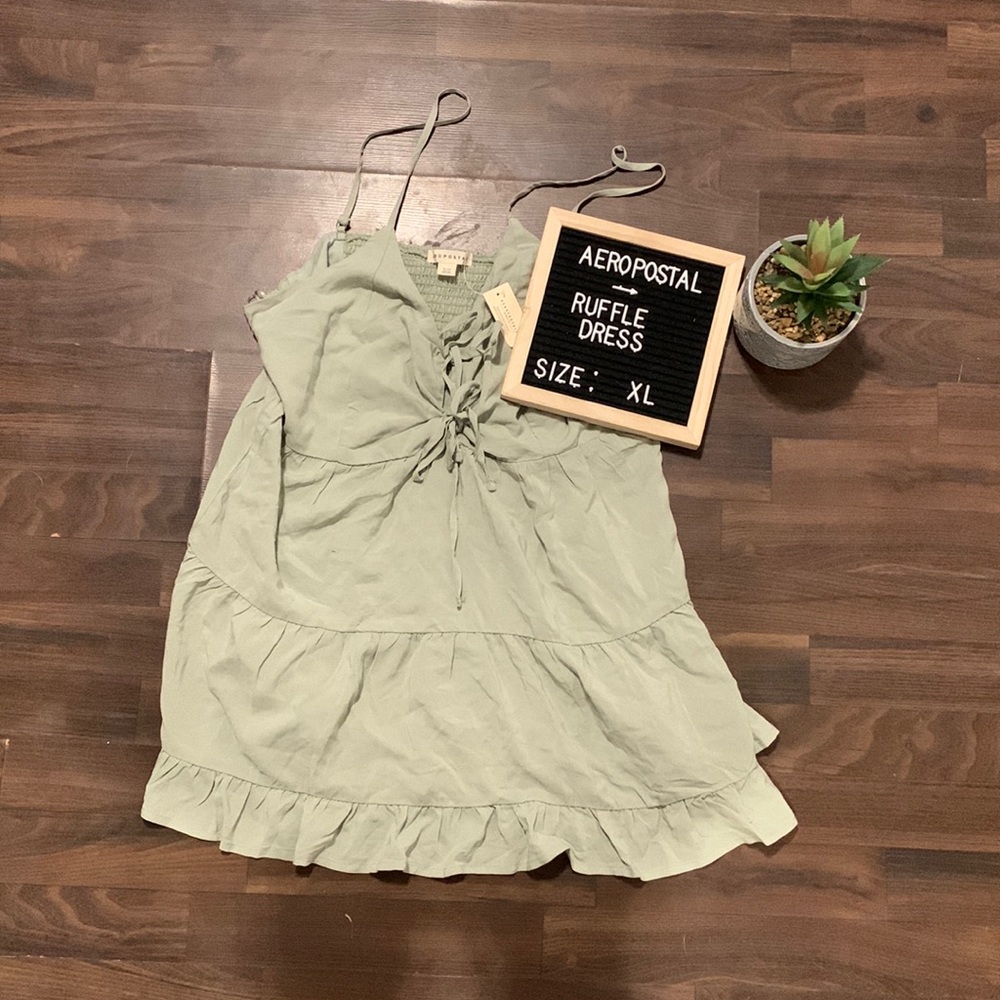 Aéropostal’s Sage Green Ruffle/ Babydoll Dress NWT